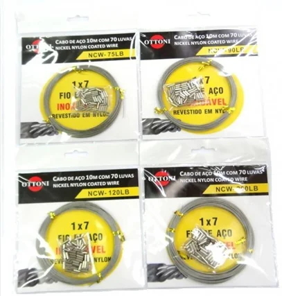CABLE ACERO OTTONI 20LBX10M + 50TUBITOS